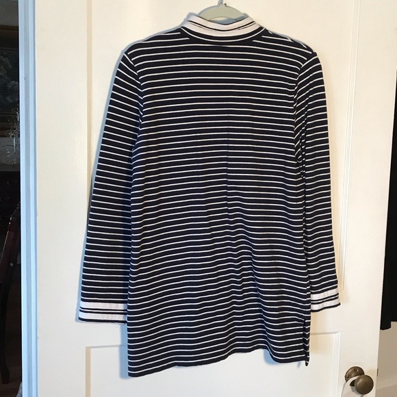 Talbots Navy and White Striped Tunic Top - Picture 7 of 7